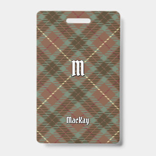 Clan Fraser Hunting Weathered Tartan Badge ID Badge