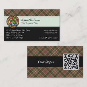 Clan Fraser Hunting Weathered Tartan Business Card