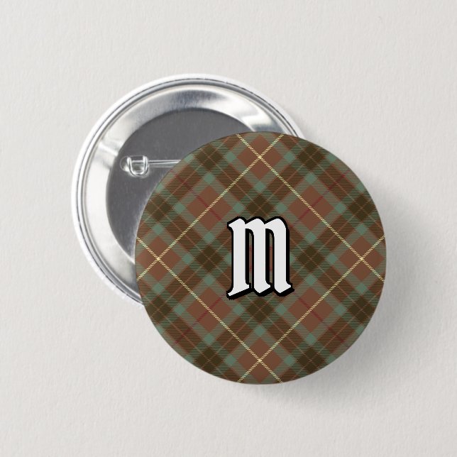 Clan Fraser Hunting Weathered Tartan Button (Front & Back)