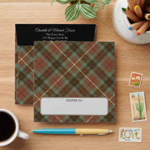 Clan Fraser Hunting Weathered Tartan Envelope