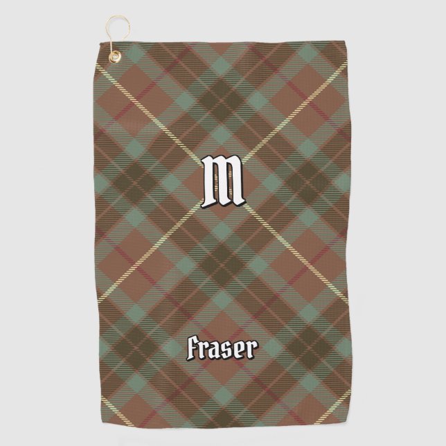 Clan Fraser Hunting Weathered Tartan Golf Towel (Front)