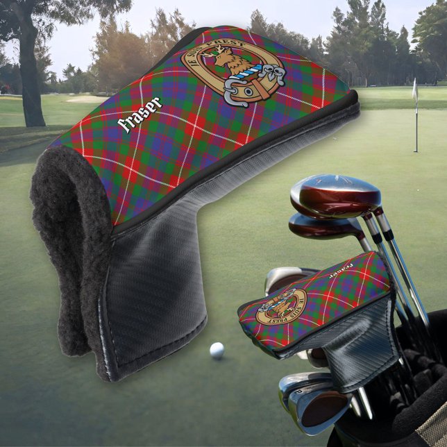 Clan Fraser of Lovat Crest over Tartan Golf Head Cover (Creator Uploaded)