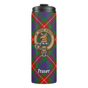 Clan Fraser of Lovat Crest over Tartan Thermal Tumbler