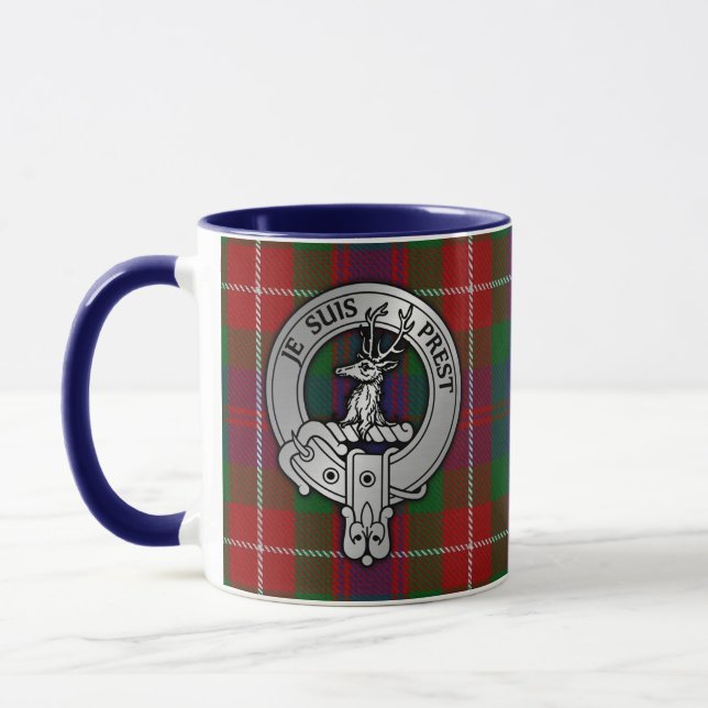 Clan Fraser of Lovat Crest & Tartan Mug (Left)