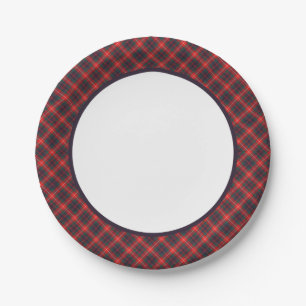 Clan Fraser of Lovat Modern Tartan Border Paper Plate