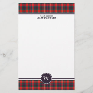 Clan Fraser of Lovat Modern Tartan Monogram Stationery