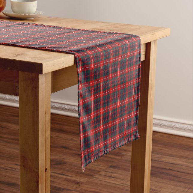 Clan Fraser of Lovat Red and Blue Modern Tartan Short Table Runner (In Situ)