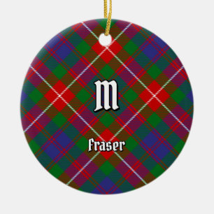 Clan Fraser of Lovat Tartan Ceramic Tree Decoration