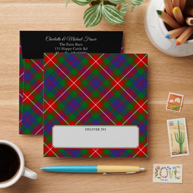 Clan Fraser of Lovat Tartan Envelope (Desk)