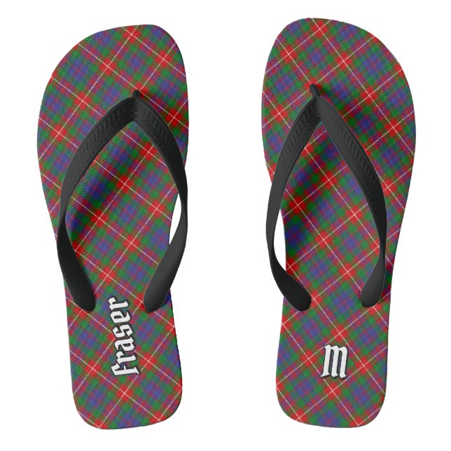 Clan Fraser of Lovat Tartan Flip Flops (Footbed)