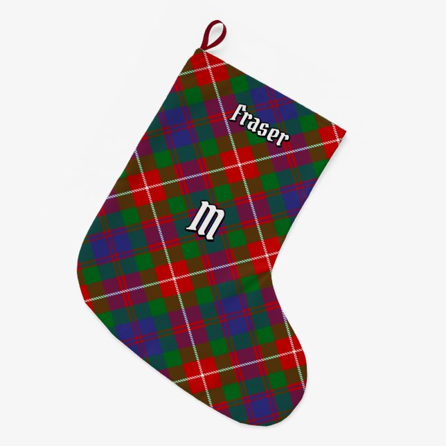 Clan Fraser of Lovat Tartan Large Christmas Stocking (Front (Hanging))
