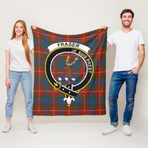 Clan Fraser Of Lovat Tartan Plaid Fleece Blanket
