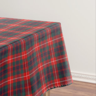 Clan Fraser Red and Navy Modern Scottish Tartan Tablecloth
