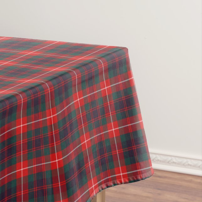 Clan Fraser Red and Navy Modern Scottish Tartan Tablecloth (In Situ)