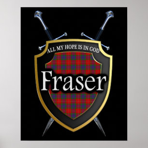 Clan Fraser Scottish Shield & Swords Poster