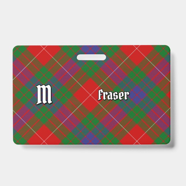 Clan Fraser Tartan Badge ID Badge (Front)