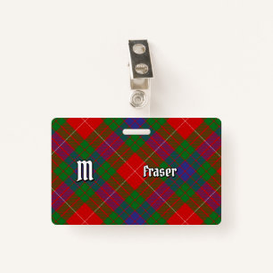 Clan Fraser Tartan Badge ID Badge