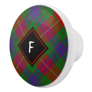 Clan Fraser Tartan Ceramic Knob