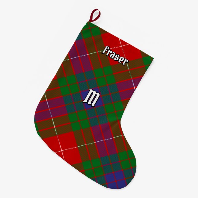 Clan Fraser Tartan Christmas Stocking (Front (Hanging))
