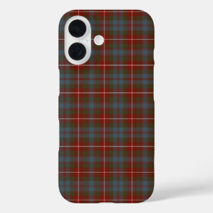 Clan Fraser Tartan Dark Red and Blue Plaid iPhone 16 Case