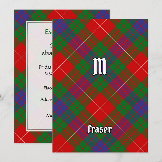Clan Fraser Tartan Invitation (Front/Back)