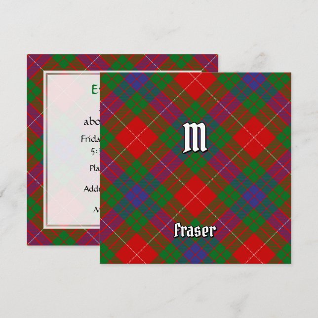 Clan Fraser Tartan Invitation (Front/Back)