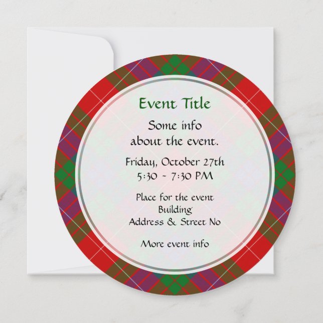 Clan Fraser Tartan Invitation (Back)