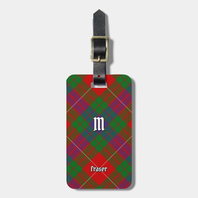 Clan Fraser Tartan Luggage Tag (Front Vertical)