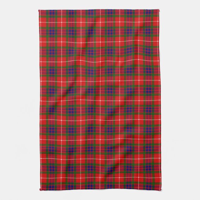 Clan Fraser Tartan Tea Towel (Vertical)