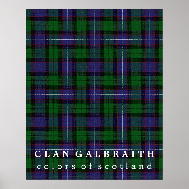Clan Galbraith Colours of Scotland Tartan Poster (Front)