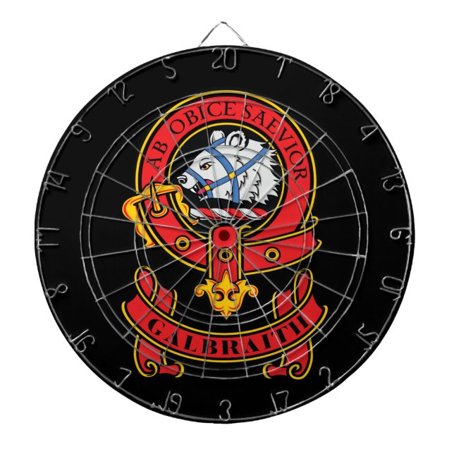 Clan Galbraith Dart Board with Crest (Front)