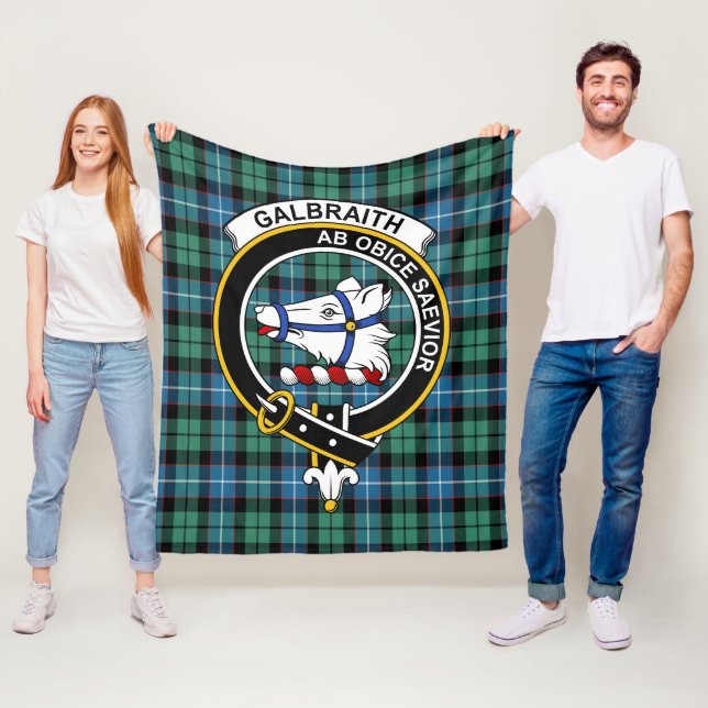 Clan Galbraith Tartan Plaid Fleece Blanket (In Situ)
