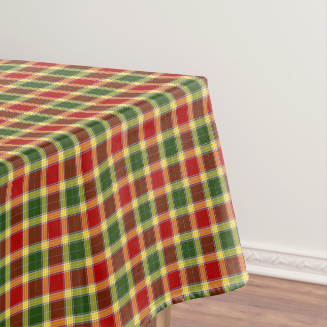 Clan Gibbs and Gibson Colourful Scottish Tartan Tablecloth (In Situ)