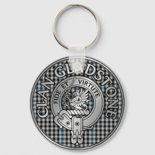 Clan Gladstone Crest & Tartan  Key Ring