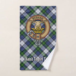 Clan Gordon Crest over Dress Tartan Bath Towel Set