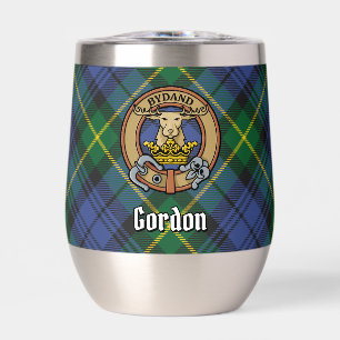 Clan Gordon Crest over Tartan