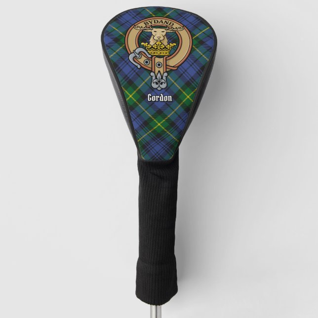 Clan Gordon Crest over Tartan Golf Head Cover (Front)