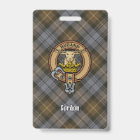 Clan Gordon Crest over Weathered Tartan