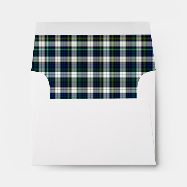 Clan Gordon Dress Tartan Blue and White Plaid Envelopes (Back (Bottom))