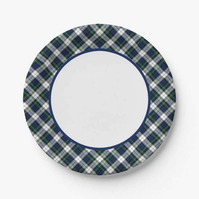 Clan Gordon Dress Tartan Border Paper Plate (Front)
