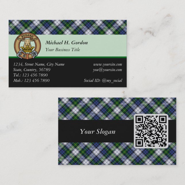 Clan Gordon Dress Tartan Business Card (Front/Back)