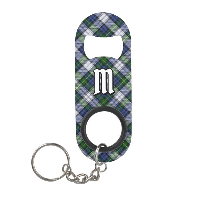 Clan Gordon Dress Tartan Keychain Bottle Opener (Front)