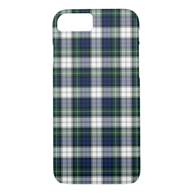 Clan Gordon Dress Tartan Navy Blue and White Plaid Case-Mate iPhone Case (Back)