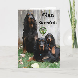 Clan Gordon, Gordon Setter Painting Note Card
