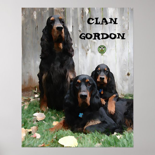 CLAN GORDON Gordon Setter Painting Poster (Front)