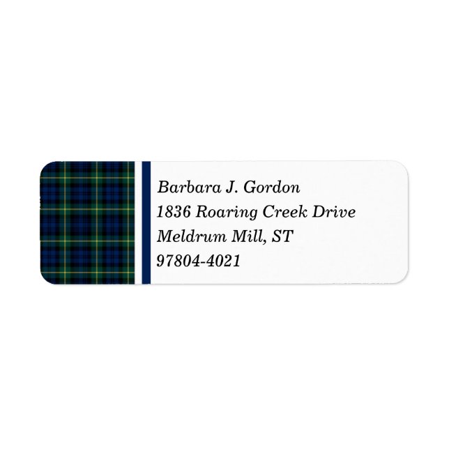 Clan Gordon Tartan Blue and Green Scottish Plaid (Front)