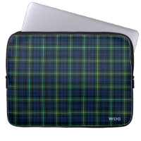 Clan Gordon Tartan Blue Plaid Monogrammed
