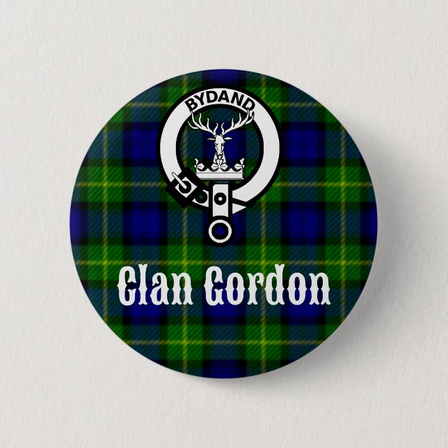 Clan Gordon Tartan Crest 6 Cm Round Badge (Front)