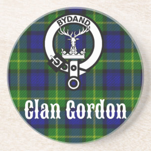 Clan Gordon Tartan Crest Coaster