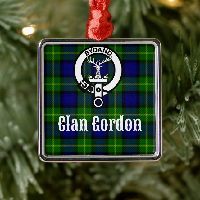 Clan Gordon Tartan Crest Metal Tree Decoration (Tree)